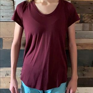 Maroon soft t shirt blouse